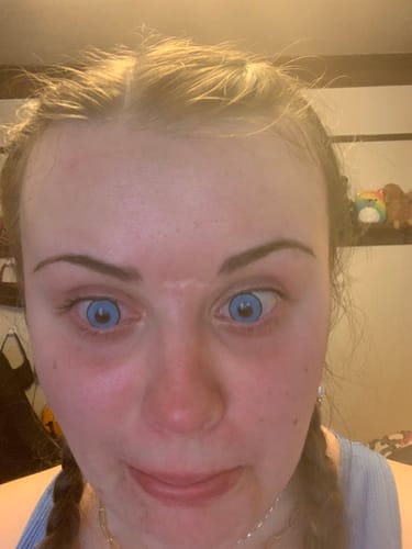 Customer photo review of PRIMAL ® Super Hero - Blue Colored Contact lenses