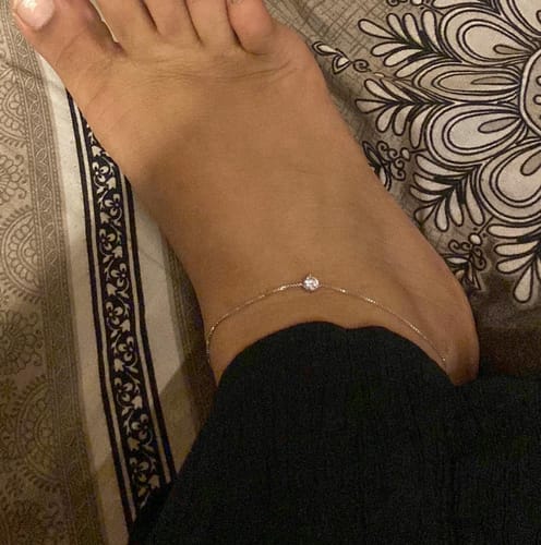 Customer photo review of Silver Zirconia Anklet