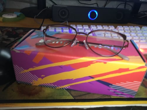 Customer photo review of MetroSunnies Jennie Specs (Nude) / Con-Strain Blue Light / Anti-Radiation Computer Eyeglasses