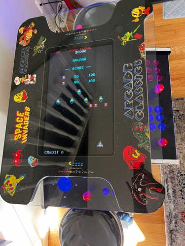 Customer photo review of 1162 Games cocktail table machine trackball arcade black