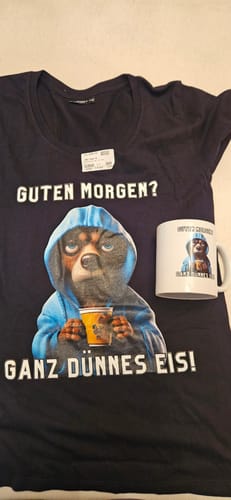 Customer photo review of Guten Morgen? Ganz dünnes Eis! - Tasse von Pfotensegen