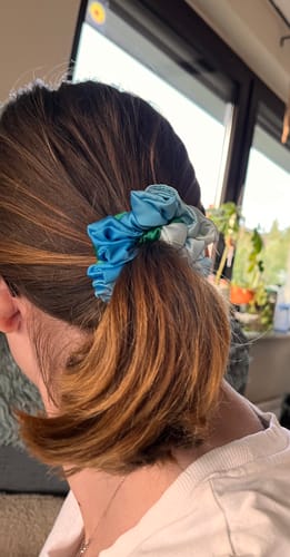 Customer photo review of RAINBOW - Satin Scrunchie | Polar