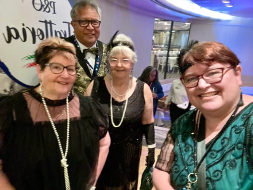 Nikki A. review of Evelyn Plus Size Gatsby Dress - Green image 3 out of 3