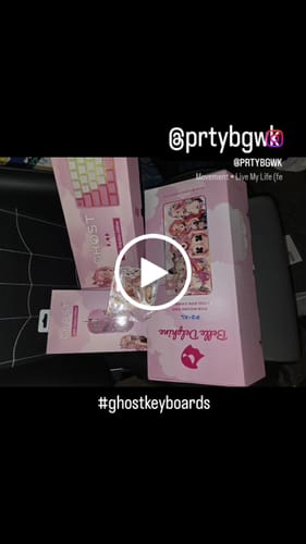 Customer video review of Belle Delphine X Ghost Edition K1 Wireless Mechanical Keyboard - Kitty Pink