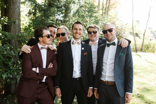 Shanna G. review of Ivory Terracotta Floral Bow Tie & Terracotta Suspenders Set image 1 out of 1