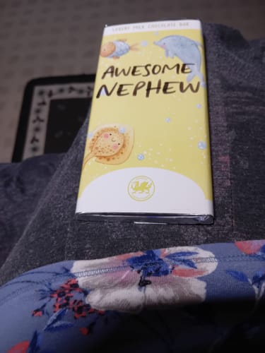 Customer photo review of Awesome Nephew Milk Chocolate Bar 85g