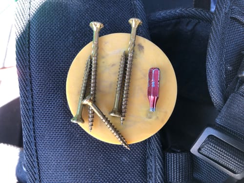 Customer photo review of Perkins Builder Brothers Magnetic Drill Bit Holder with Secure Tool Belt Clip-On - 2-Pack