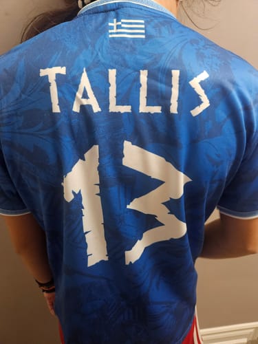 Customer photo review of Greece Custom Football Jersey