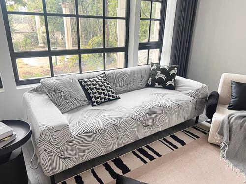Customer photo review of Multi Functional Sofa Cover with Elastic Straps Water Resistant Furniture Protector Perfect for Pets