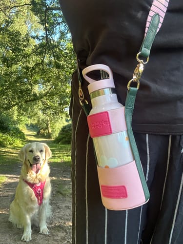 Customer photo review of Water Bottle Holder - Walkies Ready® Pink/Green