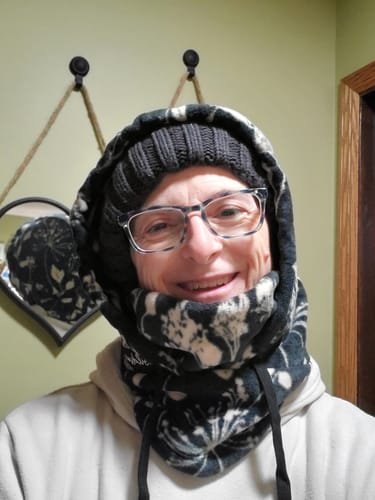 Customer photo review of Luxe Fleece Hood