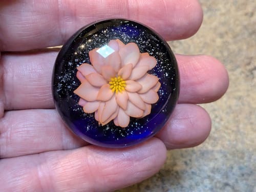 Customer photo review of Large Glass Lotus with Cremation Ashes