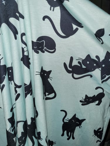 Customer photo review of Black Cat Pattern Print Design 04 Women's Long Pajama Set
