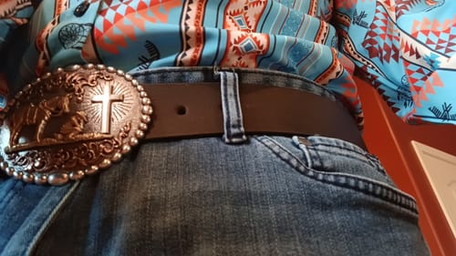Customer photo review of The Long Haul Belt - Brown Classic 100% Full-Grain Leather Belt