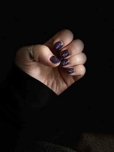 Customer photo review of D570 Fab-Boo-Lous Purple Glitter Dip Powder