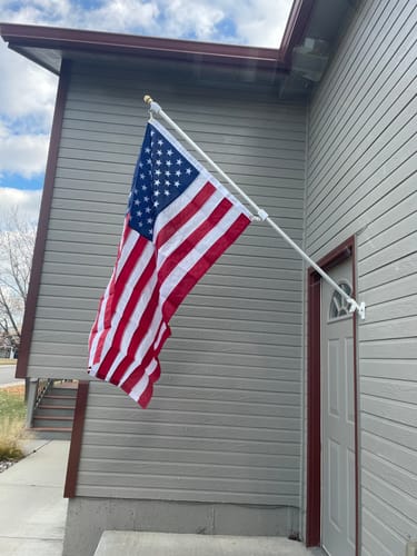 Customer photo review of Statesman American Flag Set With Nylon American flag - Our Best Set