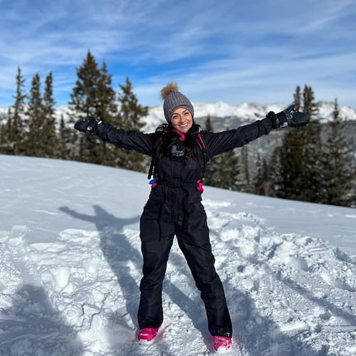 Customer photo review of Minimalist One Piece Ski Jumpsuits Winter Outdoor Snowsuits Couple Style