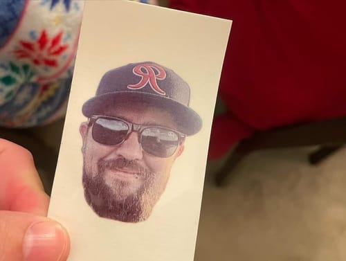 Customer photo review of Custom Photo Face Temporary Tattoo