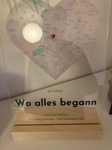 Kundenbewertung mit Foto zu "Unser Ereignis" - Personalisierte Acryltafel