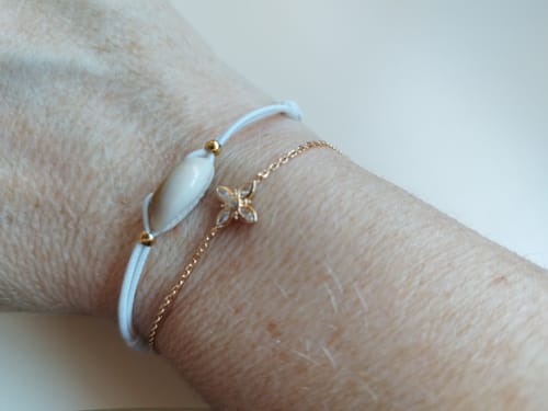 Customer photo review of Bracelet Trefle plaque or