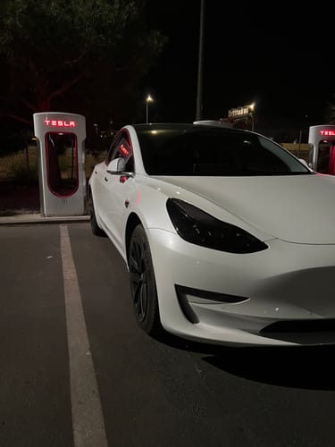 Customer photo review of EVAAM® Smoke Tinted Headlight Protection for Tesla Model 3/Y (2017-2022)