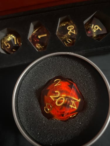 Customer photo review of Sauron's Eye | Giant D20 Moving Eye DnD Dice | Acrylic RPG Gaming Dice