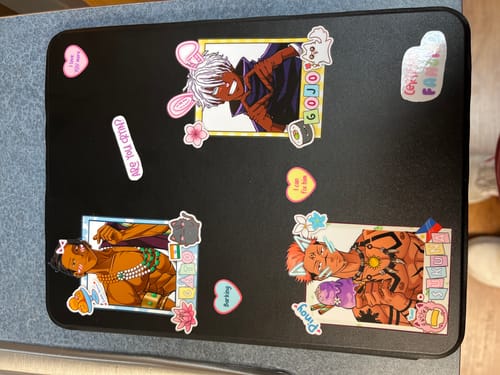 Customer photo review of Husbando sticker sheet