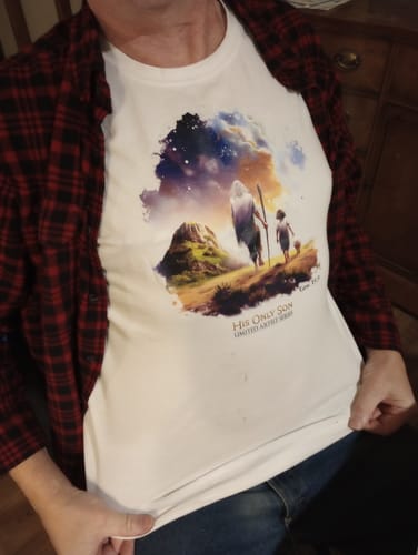 Customer photo review of His Only Son - Artist Series T-Shirt (Limited Edition)