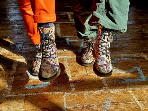 Customer photo review of Shadow Ferns Boots - Vegan Leather Doc-Style Boots with Durable Stitched on Soles