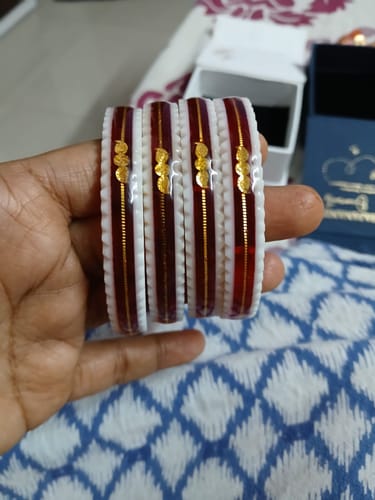 Customer photo review of Red – “Crimson Charm Women’s Bangle” (Pack of 1 Pair) (2 pis)
