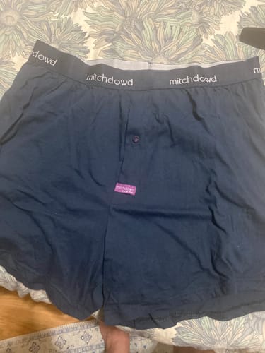 Customer photo review of Men's Loose Fit Knit Boxer Shorts 3 Pack - Navy