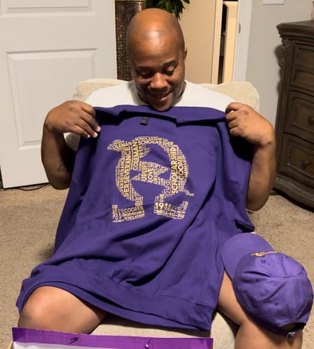 Customer photo review of Omega Psi Phi Redwood Watch with Engraved Gift Box