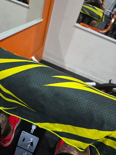 Customer photo review of Antibacterial Gym Towel: Venom Cyber Yellow