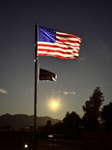 Customer photo review of 8x12ft Sewn Nylon American Flag