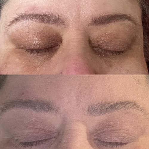 Customer photo review of Lash & Brow Enhancing Serum