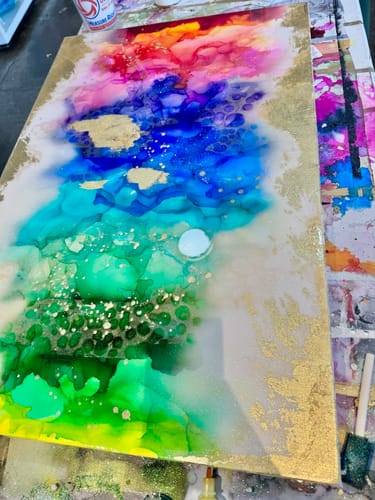 Customer photo review of Art course with me! A Three Hour Joyride to Create a Custom Abstract Painting