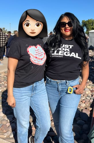 Customer photo review of I Just Look Illegal Chingon OG T-Shirt