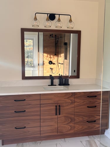 Customer photo review of Austin 72" American Black Walnut Bathroom Vanity