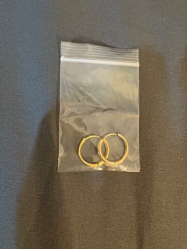 Customer photo review of PAVED HUGGIES - 18K GOLD PLATED