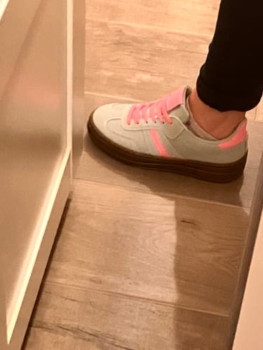 Customer photo review of Basket femme compensée verte à lacets - Jasmine