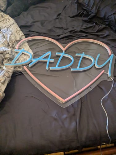 Customer photo review of Customisable name neon sign with heart