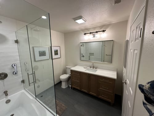 Customer photo review of Davenport 60" Almond Coast Bathroom Vanity