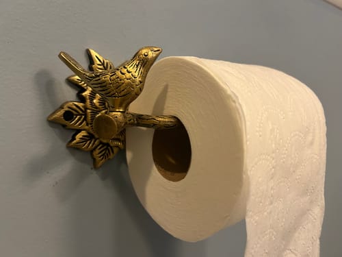 Customer photo review of Brass Bird Roll Holder - Antique Brass