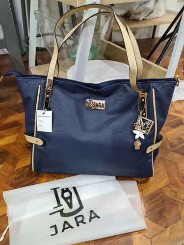 Customer photo review of VENICE LEATHER TOTE BAG - NAVY BLUE