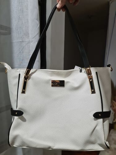 Customer photo review of VENICE LEATHER TOTE BAG - CREAMY WHITE