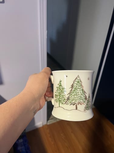 Customer photo review of Christmas Pine Trees Fine Porcelain Mug