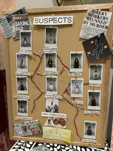 Customer photo review of Bake Off Themed Murder Mystery Game Kit