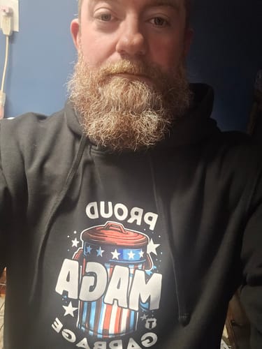 Customer photo review of Proud MAGA Garbage Hoodie