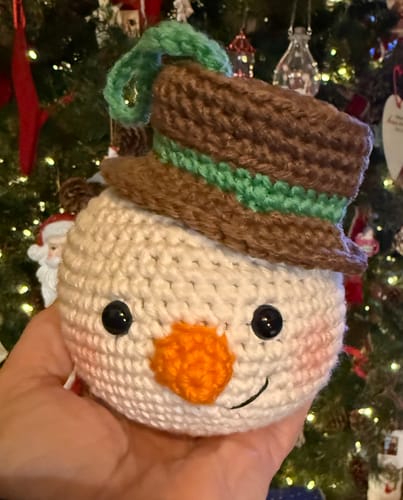 Customer photo review of Snowman Crochet Pattern & Matching Greeting Card (Limit 1 Free Per Customer)