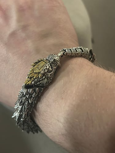 Customer photo review of JÖRMUNGANDR - The World Serpent Bracelet | Handcrafted Viking Jewelry